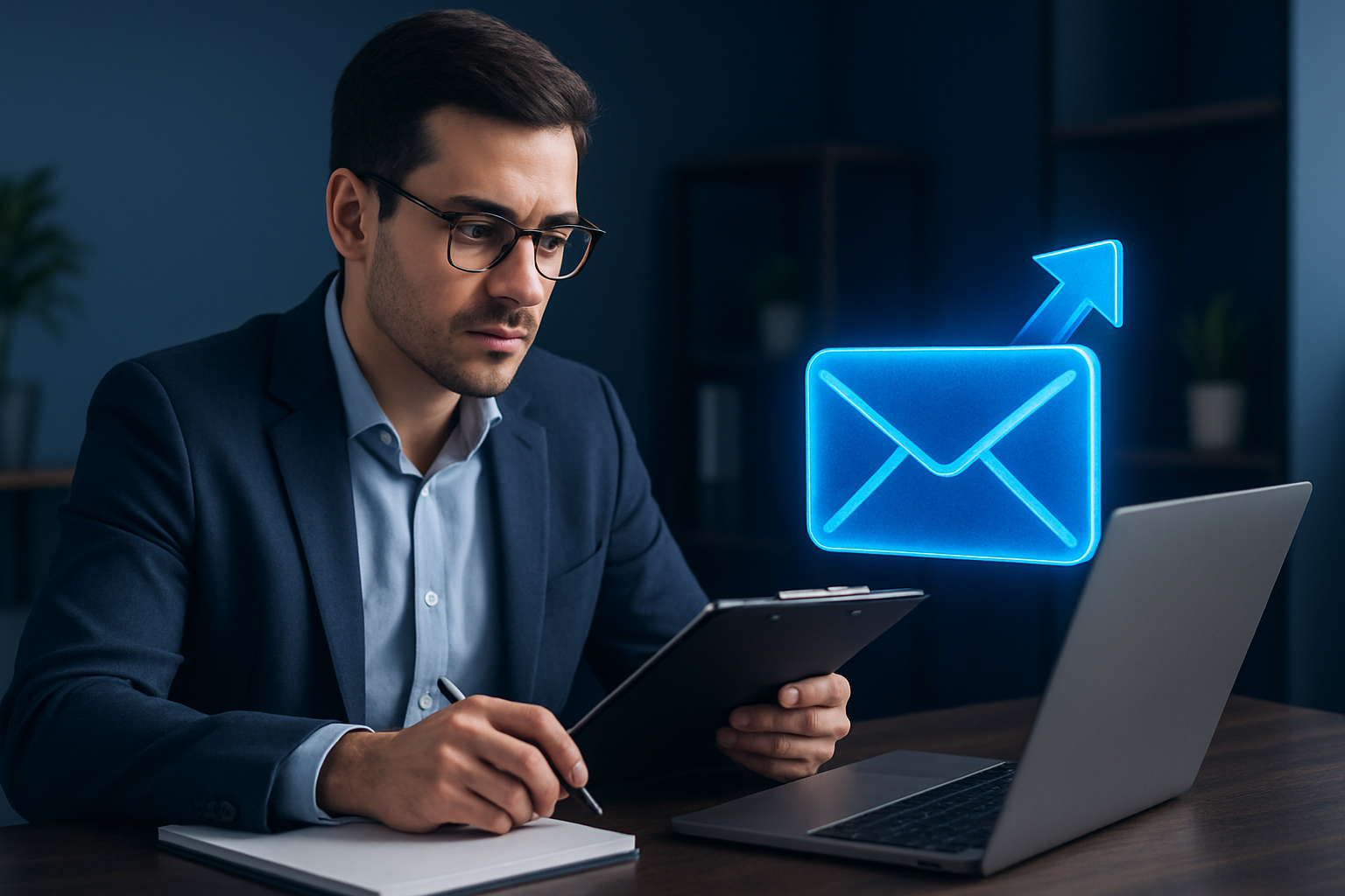 Cold Email: O Guia Definitivo para Prospecção B2B — ilustração editorial AGENTEAI
