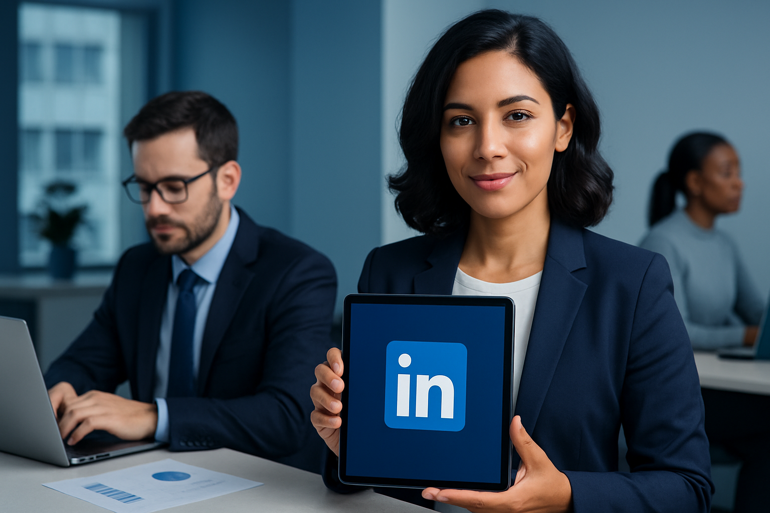 LinkedIn: Seu Canal de Aquisição #1 para Prospecção B2B — ilustração editorial AGENTEAI
