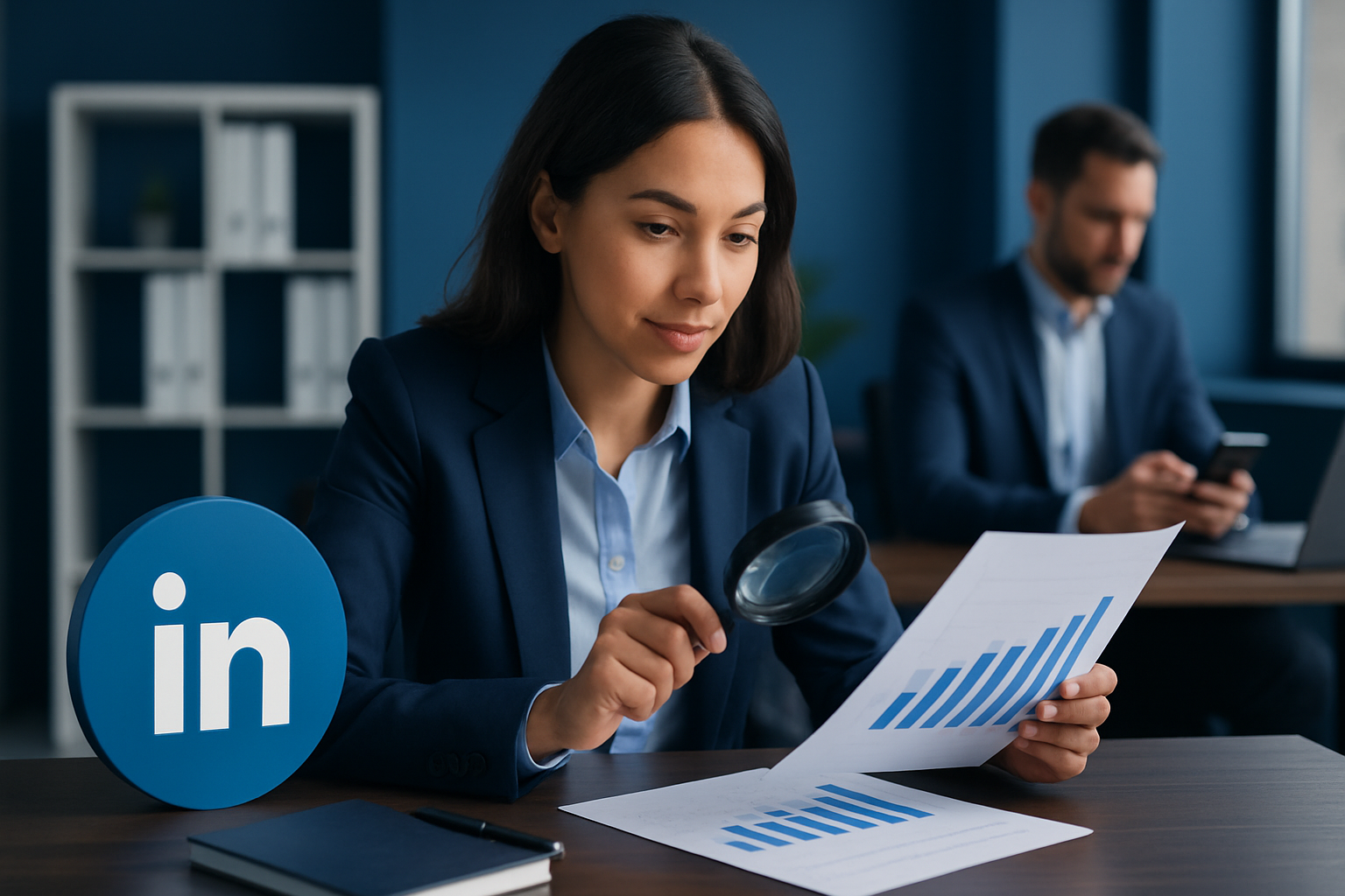 LinkedIn como Canal de Aquisição na Prática — ilustração editorial AGENTEAI