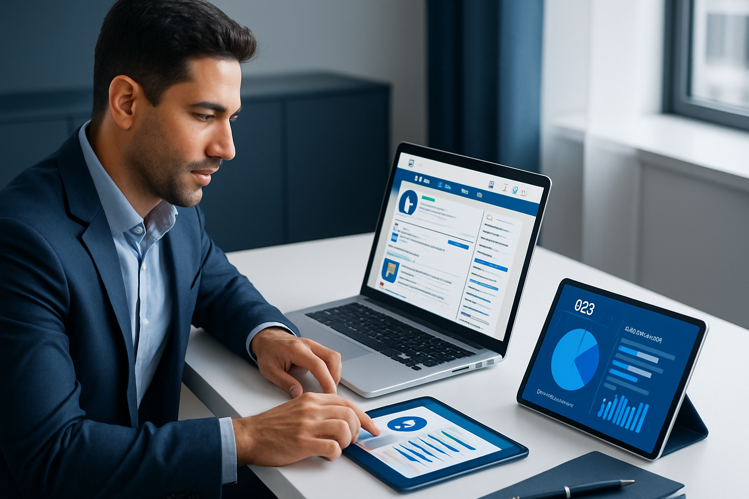 LinkedIn e Além: Estratégias de Prospecção B2B — ilustração editorial AGENTEAI