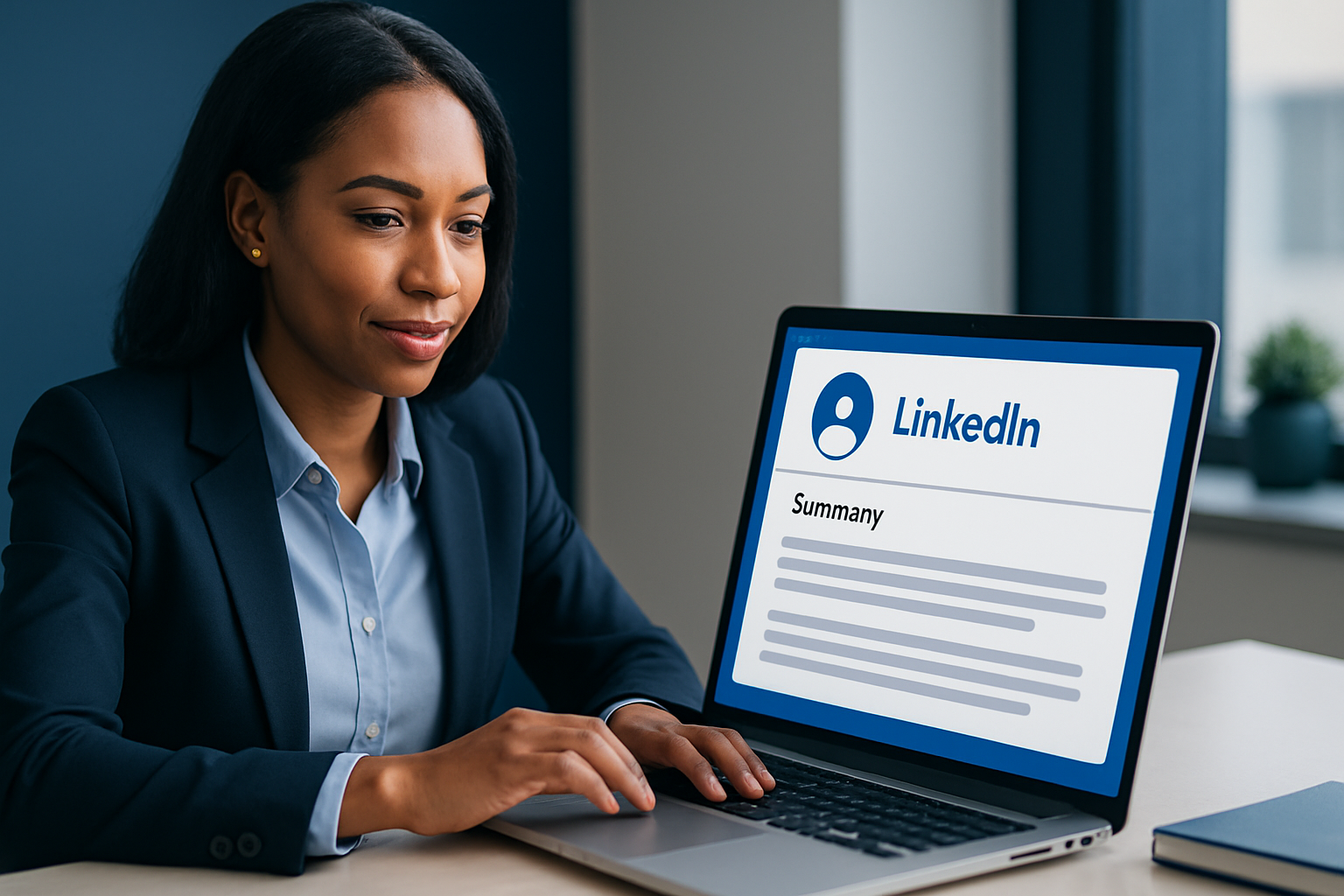 Modelo de Resumo para LinkedIn: Como Criar um Resumo Eficaz — ilustração editorial AGENTEAI
